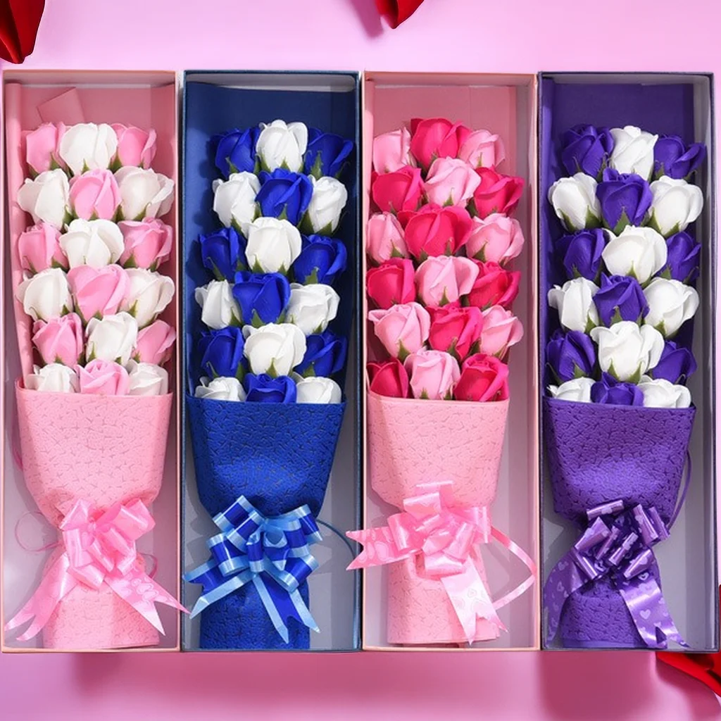 

18 simulation flower gift boxes, rose simulation flower gift boxes, creative birthday gifts, Mother's Day gifts