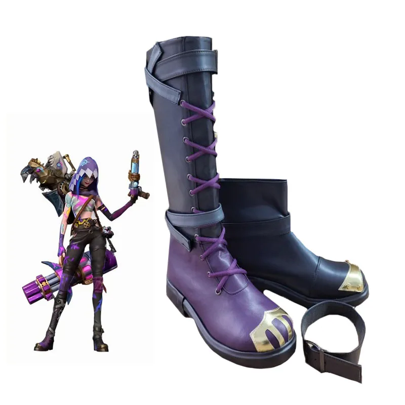 أحذية Arcane Jinx Anime مصنوعة خصيصًا من إكسسوارات تنكرية لحفلات الهالوين #2