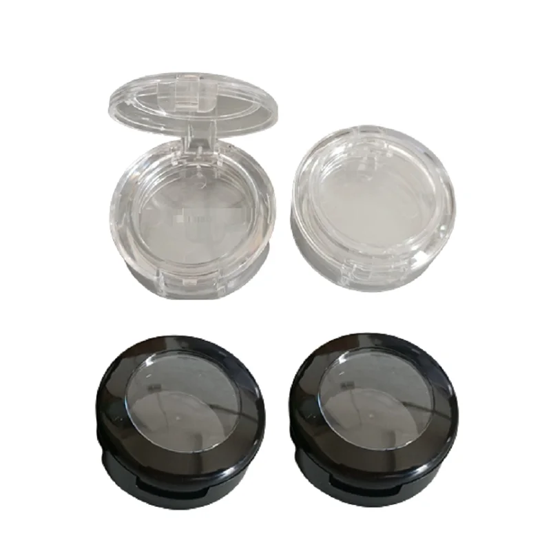 

26mm Shiny Black Skylinght Eye Shadow Box Plastic Round Cosmetic Container Empty All Clear Makeup Blush Lipstick Case 50pcs