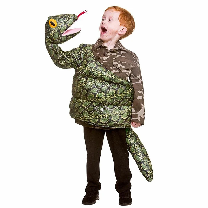 2025 New Arrival Girl Child Giant Anaconda Snakes Halloween Dress Up Boys Kids Snake Puppet Costume