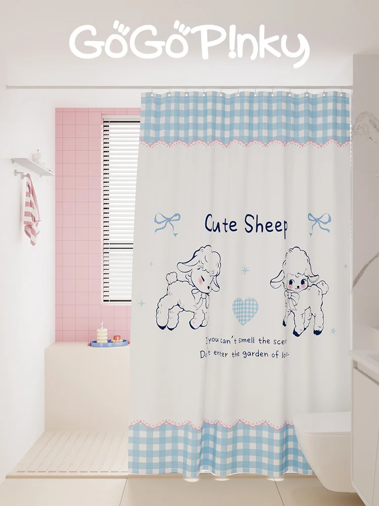 

Корейская стильная водонепроницаемая шторка для ванной комнаты, подвесная занавеска без сверления для душа и туалета