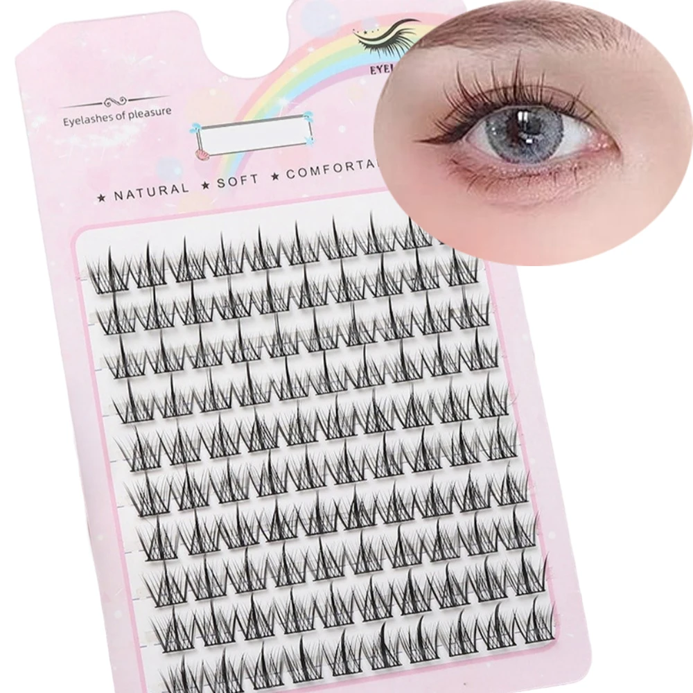 Falsche Wimpern, natürliche, klare Stiele, wiederverwendbare Make-up-Tools, formaldehydfreie Wimpernverlängerungen