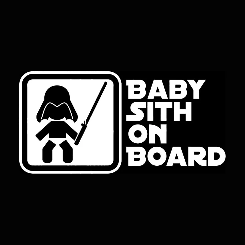 18*10cm Sith Baby Personality on Board for Star War Car Stickers Kk Vinyl Decal Bumper Portable Trunk Car Accessories