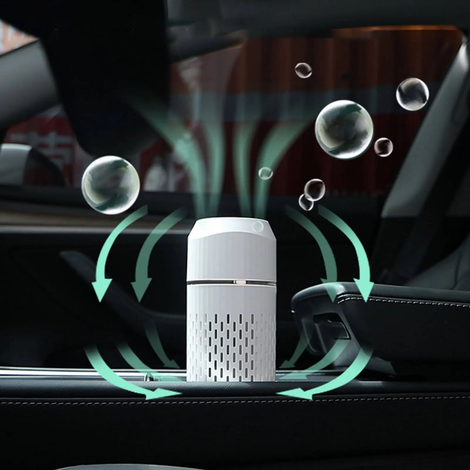 

Car Air Purifier Colorful Ambient Glow Charging Port Desktop Air Purifier Mini Odor Remover Quiet Functioning for Office