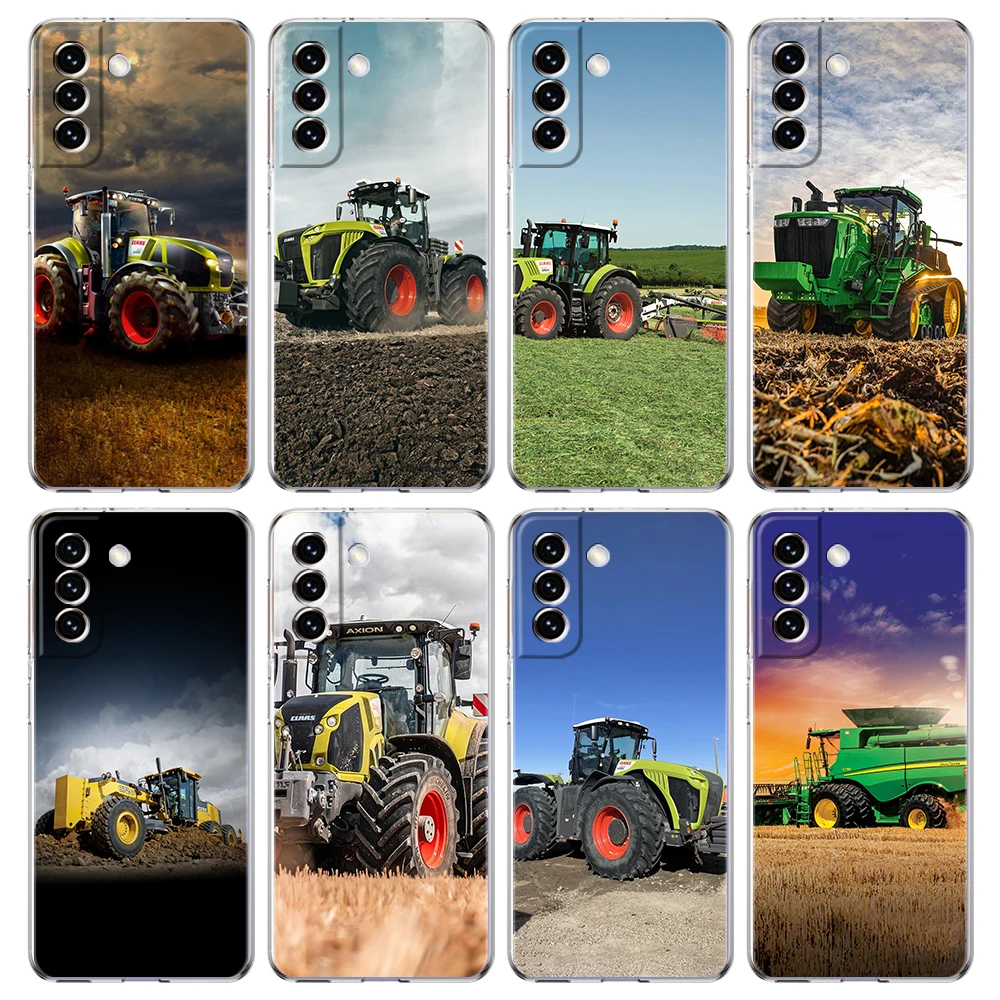 Farm Bulldozer Transparent TPU Case For Samsung Galaxy S24 S23 S22 S20 S21 FE Ultra S24 S23 S10 S10E S9 S8 Plus Shockproof Bags