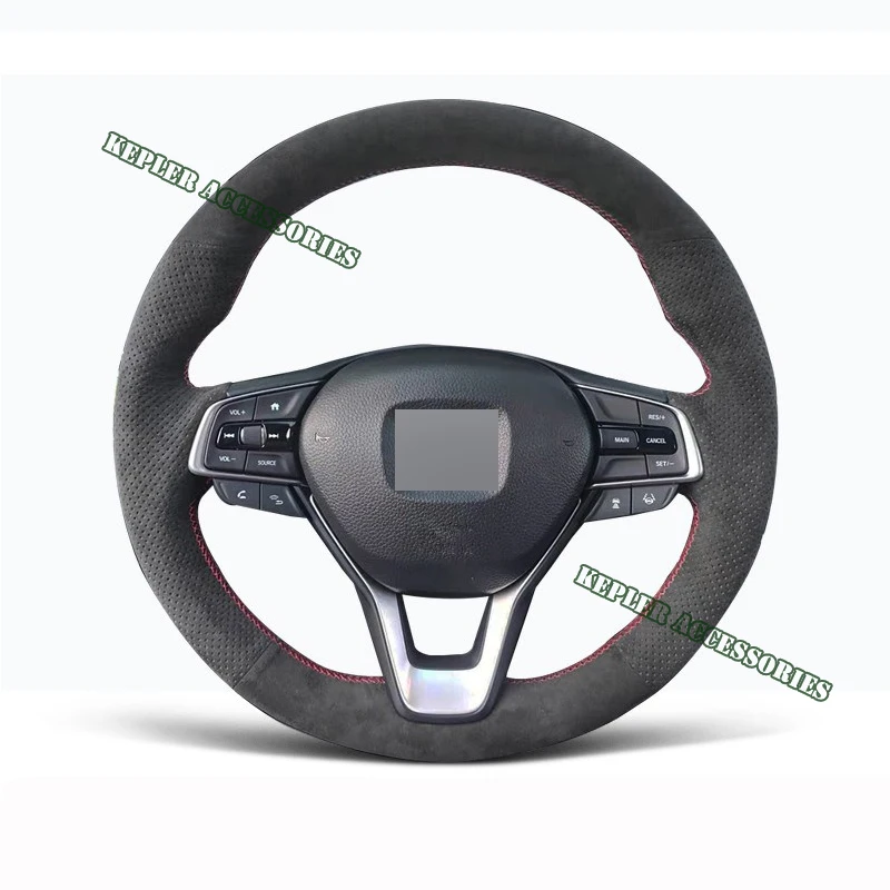 Suede Genuine Leather Red Thread Steering Wheel Cover Wrap Car Accessoires Specifically For Honda Accord 10 Insight 2019-2021