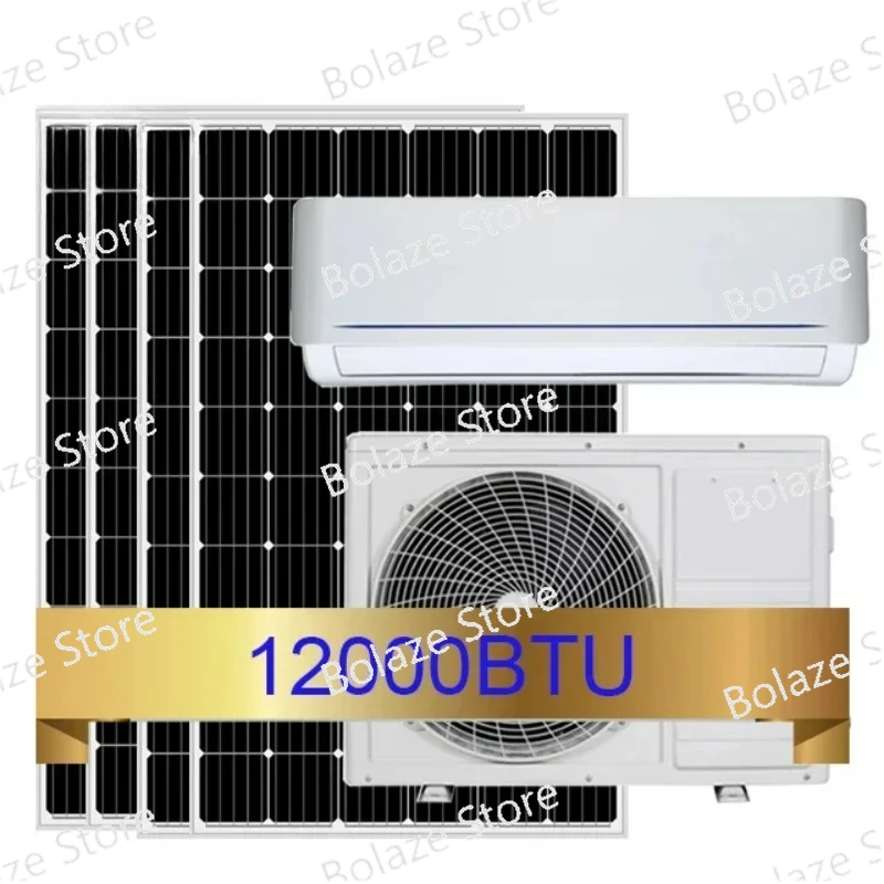 5000 W 18000 BTU 2 1.5 TON 12000 BTU  1 TON SOLAR POWERED HYBRID AIR CONDITIONING SPLIT SOLAR AIR CONDITIONER