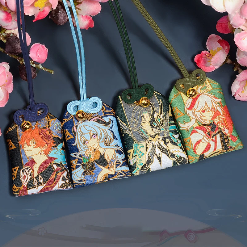 Impact Amulet Cosplay Xiao Ganyu Kazuha Tartaglia Keqing Hutao Venti Protective Talisman Costume Props Gifts Colletion