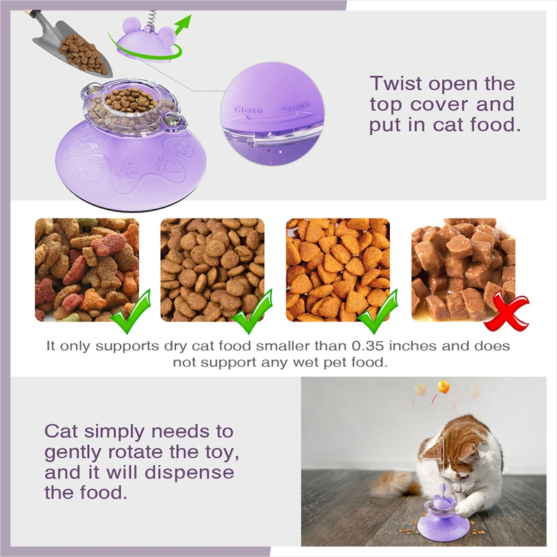 Cat Toy Tumbler Toys Cats Kitten Interactive Game Gleamy Intelligence Training Food Feeder Dispenser Toy with Fun Cat Stick&Ball