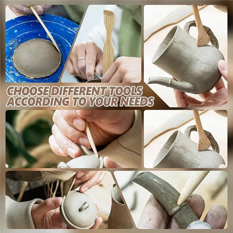 2025 Trend Wooden Pottery Tools Set Of 13-Pieces-For For Sculpting& Modeling-Ideal For Clay And Art Projects