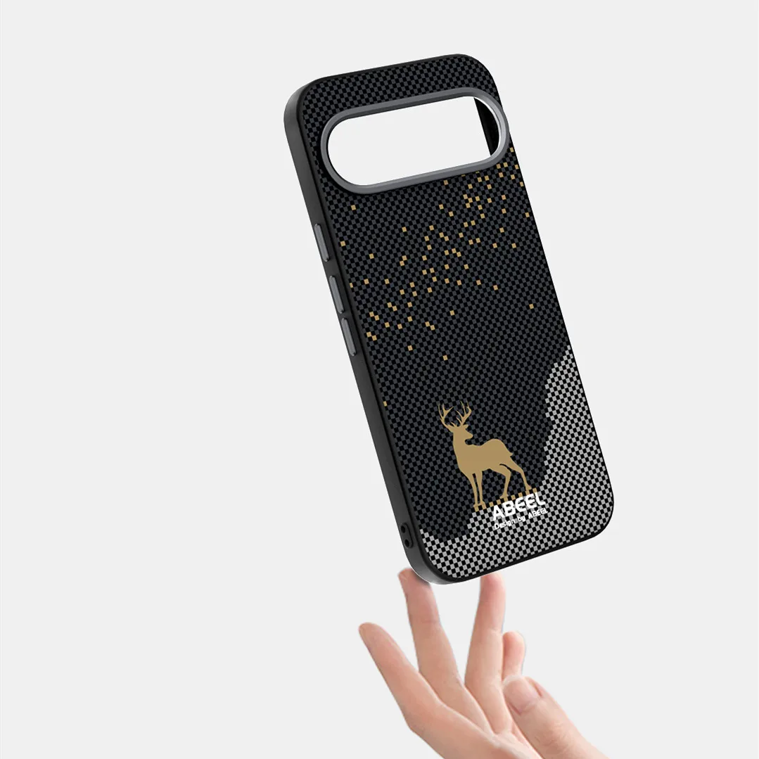 Matte Magsafe Great Wall Deer Grain Soft TPU Frame Case for Google Pixel 9 Pro XL Sunset Soldier Magnetic PC Armor Back Cover
