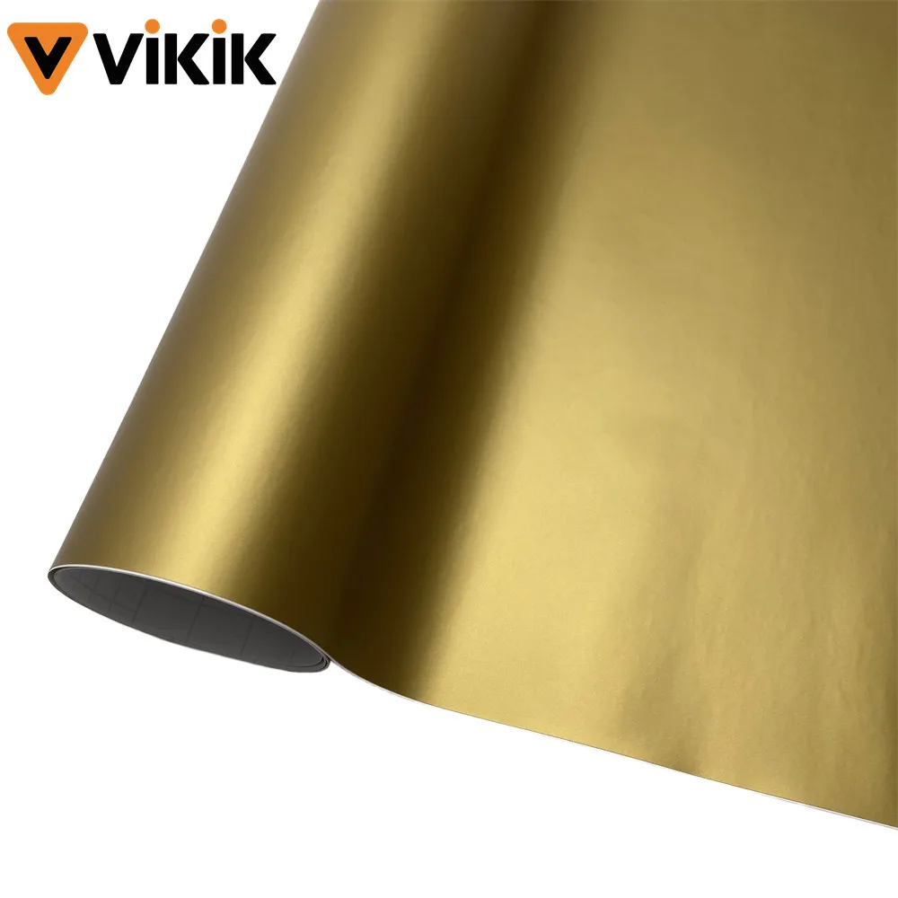 

Автомобильная матовая золотая виниловая пленка, клейкие каналы для двигателя, наклейка для автоматической упаковки, матовый лист для выпуска воздуха, сделай сам, наклейка