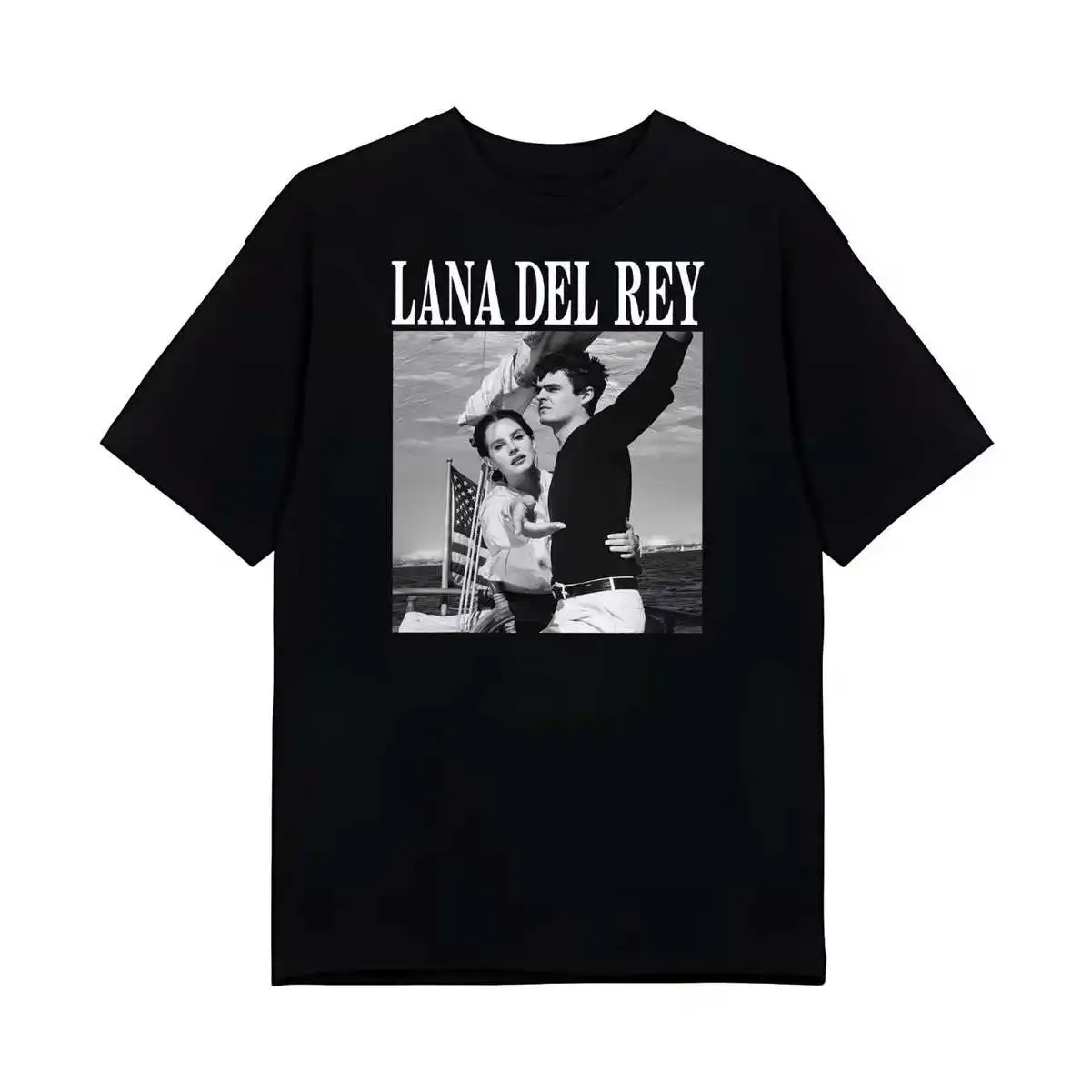 

New Vintage Lana Del Rey Ldr Sailing Tan Cotton Tee Ultra Slim Fit Youthful Modern Sle Warm Thiened Nine Sve T-irt