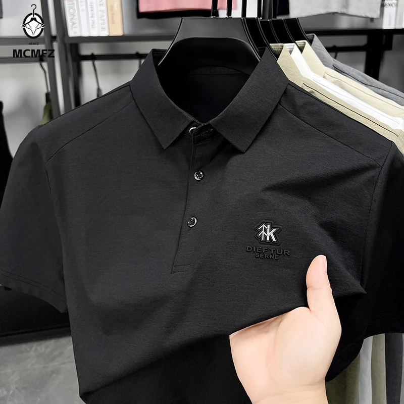 Herren Langarm-Poloshirt Atmungsaktives Mesh-Panel Lässiges Oberteil für Männer Business-Bürokleidung Slim Fit Knopfleiste Pullover