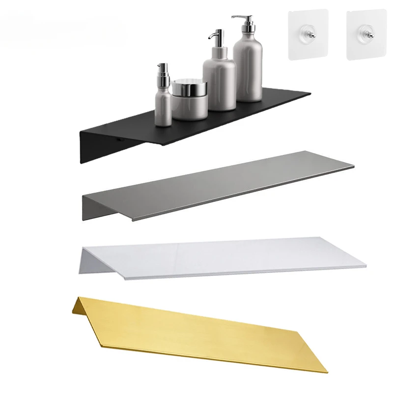 No-Drill Floating Wall Shelves & Storage Ledge | Wall Mounted Organizer for Bathroom Kitchen Toilet Home Hardware