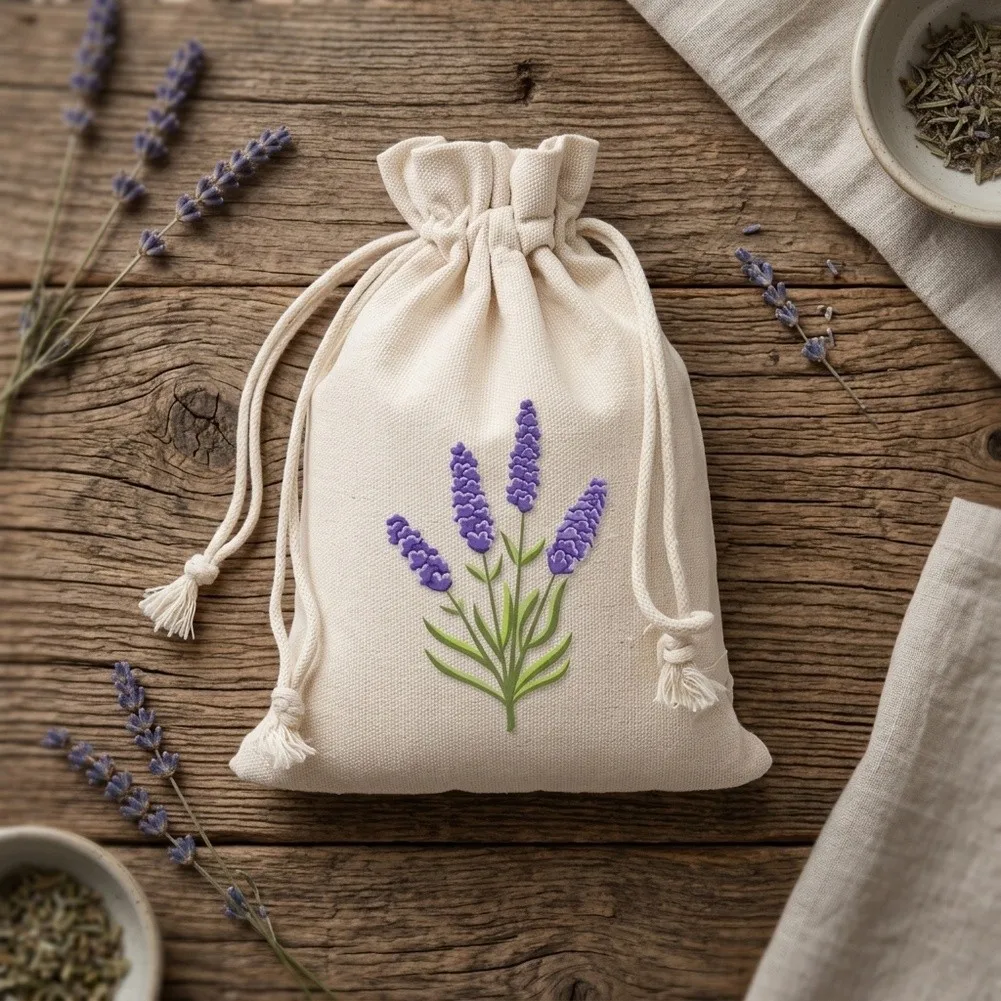 24pcs Cotton Drawstring Bags 10x15cm Breathable Lavender Sachet Pouches For Dried Flowers Herbs Jewelry Gift= Packaging Storage
