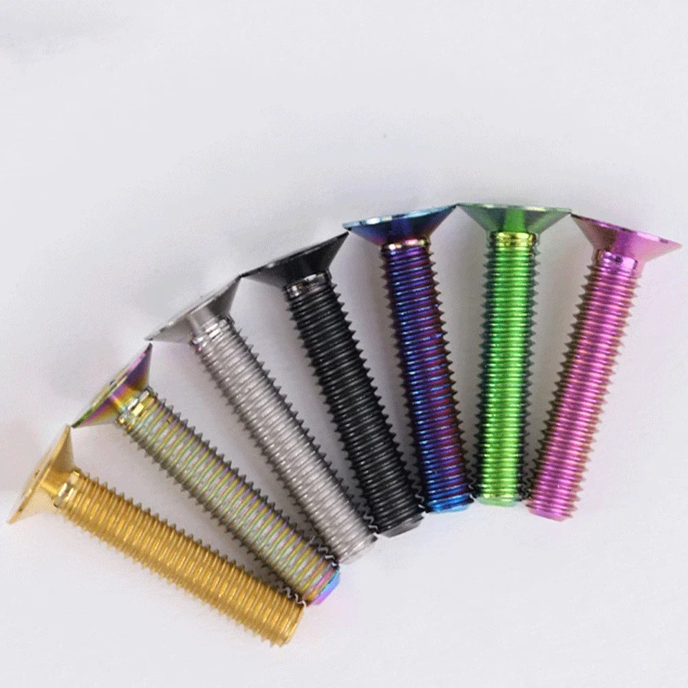 Various Color M3*6/8/10/12/15-30mm TC4 GR5 Titanium AlloyT10 Torx Flat Countersunk Screw Bolt For Bike Bicycle Road bike