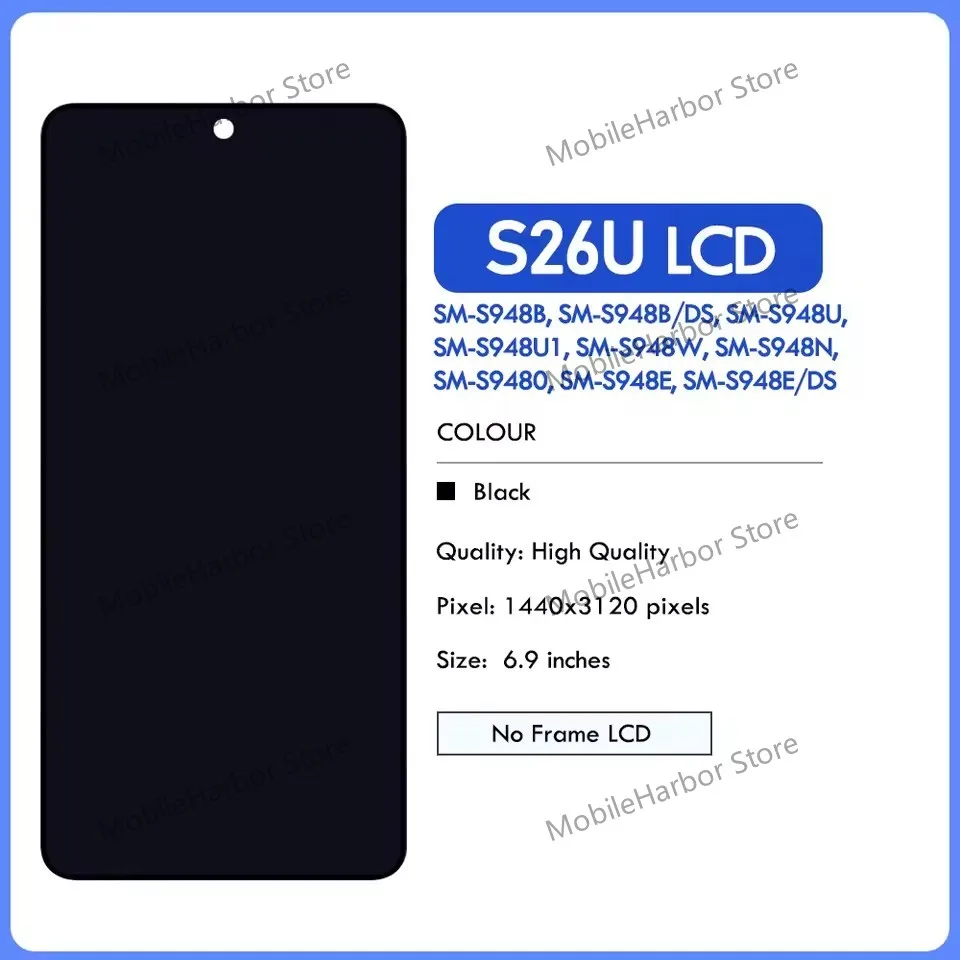 6.9'' SUPER AMOLED 120HZ For Samsung S26 Ultra LCD SM-S948B, SM-S948B/DS, SM-S948U Display Touch Screen Digitizer Replacement