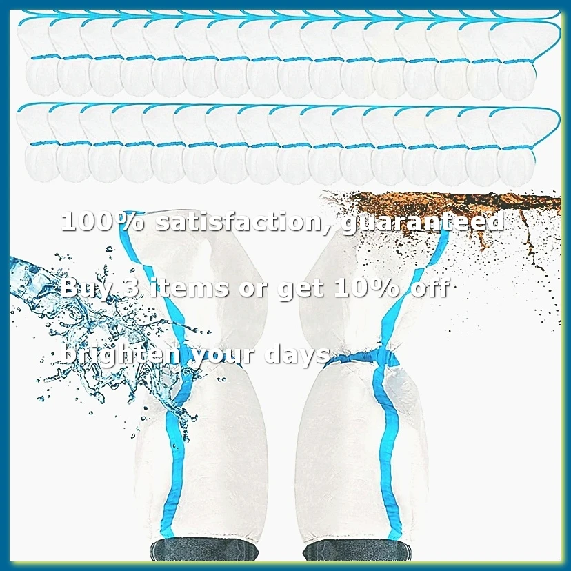 32 Pieces Disposable Boot and Shoe Covers Plastic Long Boot Covers Waterproof Rain Shoe Covers for Men and Women