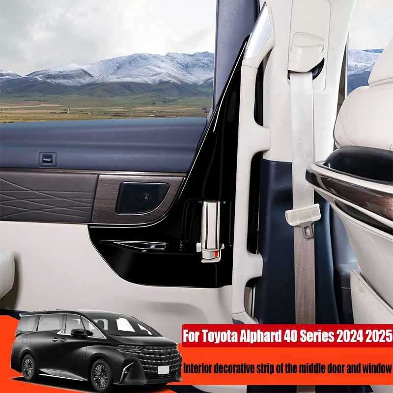 

Декоративные накладки на центральные двери и окна из ABS-пластика для Toyota Alphard 40 серии 2024-2025 годов, элементы для модификации интерьера автомобиля.