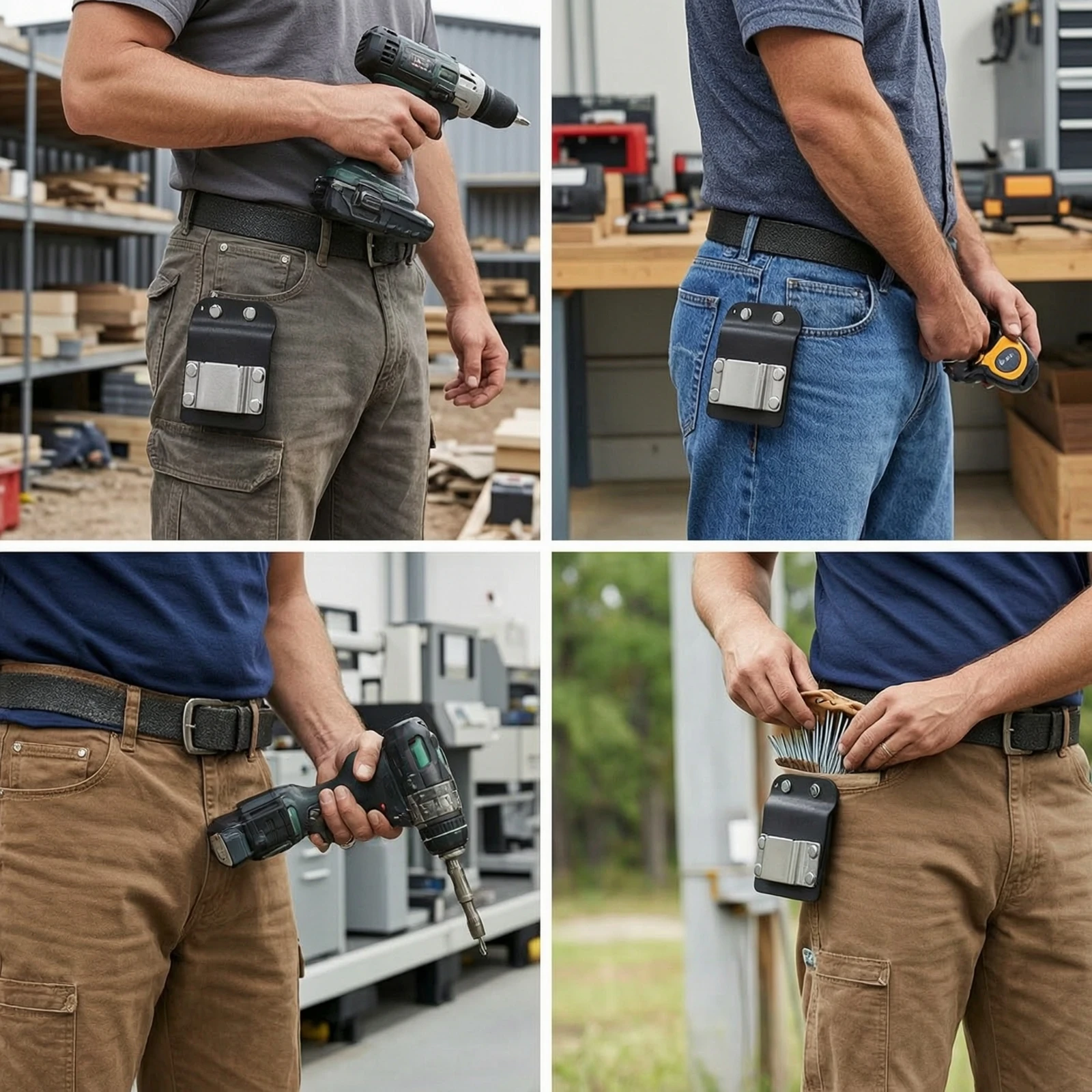 Tool Belt Holder Lightweight Drill Holder with Belt Clip Simple Hook Carrier Portable Easy for Tradespeople, Construction Site