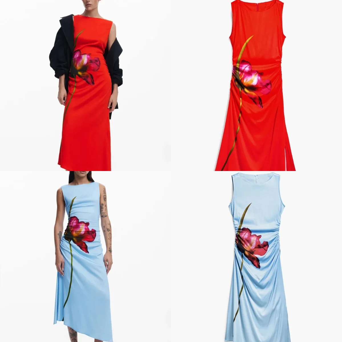 

Новинка 2025, испанское оригинальное одинарное женское платье с принтом в богемном стиле, затягивающее талию и утягивающее длинное платье без рукавов