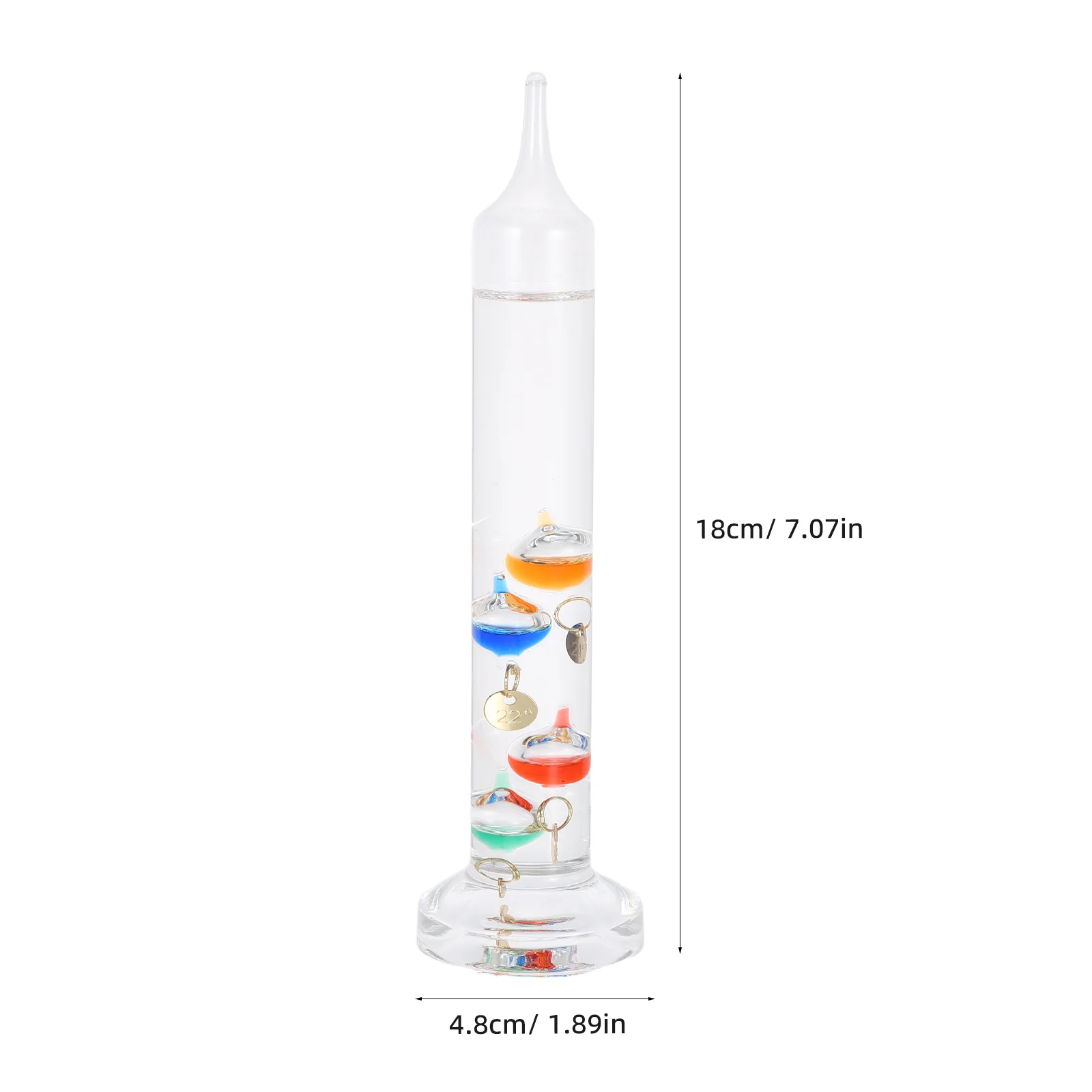 Galileo Thermometer Glass Floating Ball Colorful Liquid-Filled Bubbles Precision Temperature Gauge For Home Office Desktop