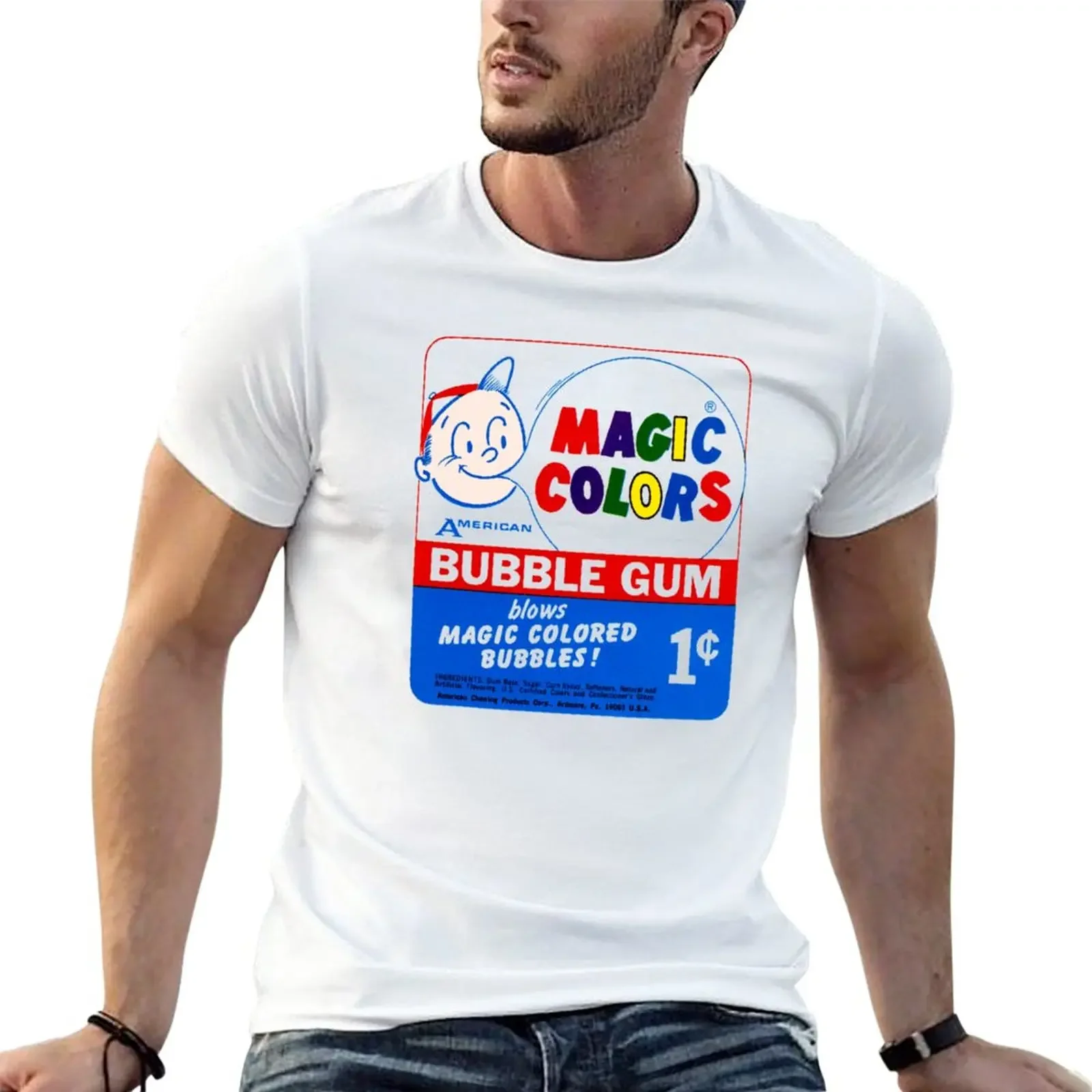 New BUBBLE GUM WRAPPER T-Shirt sweat shirts Short sleeve summer tops t-shirts man mens plain t shirts