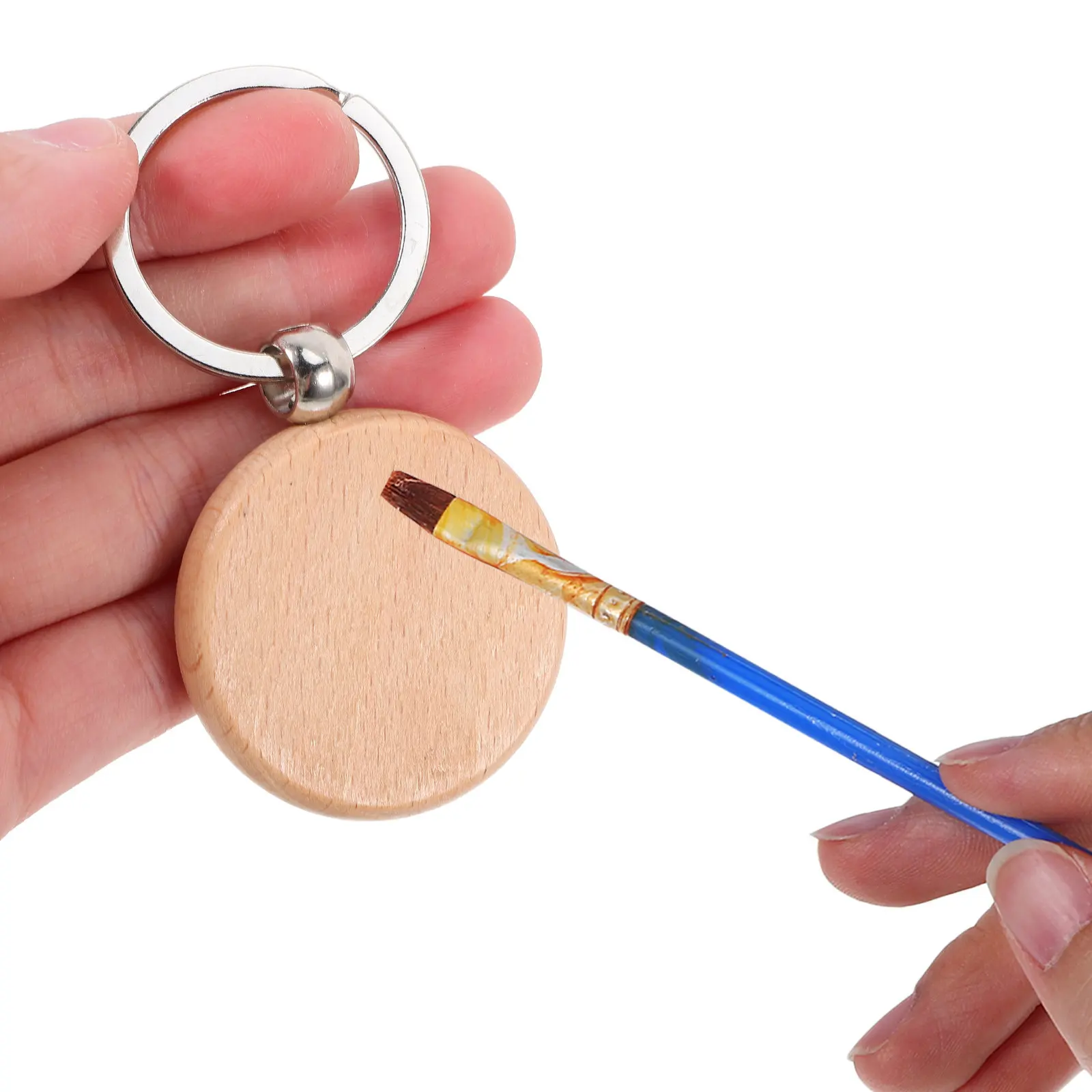 

10 шт. деревянных заготовок для брелоков, необработанные деревянные кольца для ключей, заготовки для гравировки, креативные принадлежности для рукоделия, деревянные заготовки для брелоков