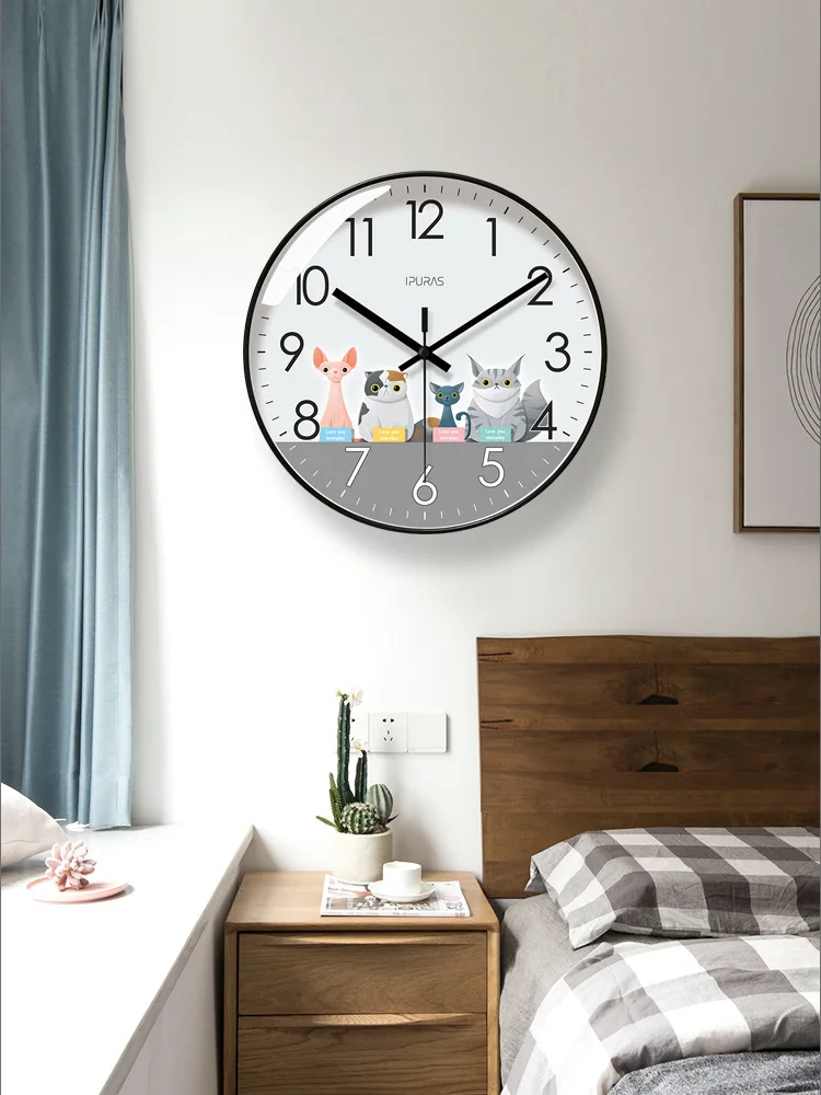Office Bedroom Children's 6188 Wall Living Room Clock, Nordic Minimalist Clock Silent Scanning Seconds