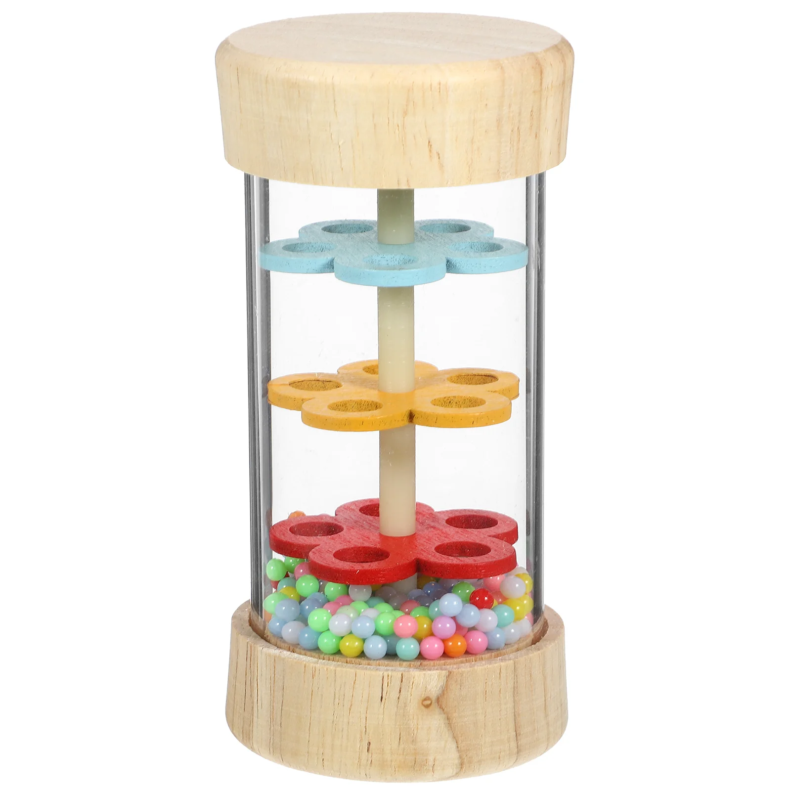 

Wooden Rain Boom Rainstick Rainmaker Instrument Puzzle Musical Toy Children Cognitive Color Recognition Baby