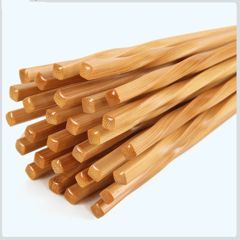 5 Pairs Handmade Natural Bamboo Wood Chopsticks Reusable Hashi Sushi Food Stick Gift Tableware Korean Chopsticks Spoon Set