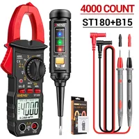 Clamp Meter ANENG ST180+B15 Digital Multimeter Tester Pen Suit 4000 Count 30-1000V Voltage Ohm Detector Diagnostic Finder tools