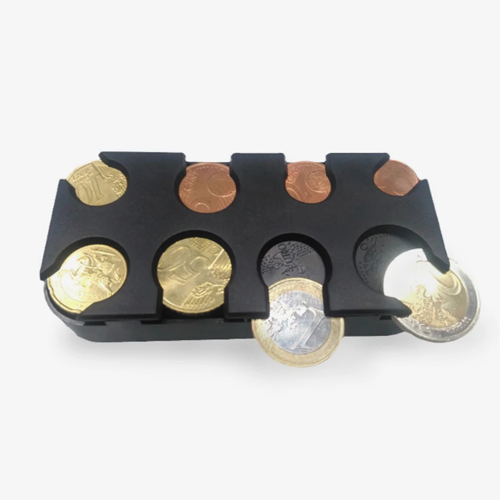 Caja organizadora de almacenamiento de monedas, dispensador de dólares automotriz, soporte de monedas de plástico para coche, 2 uds.