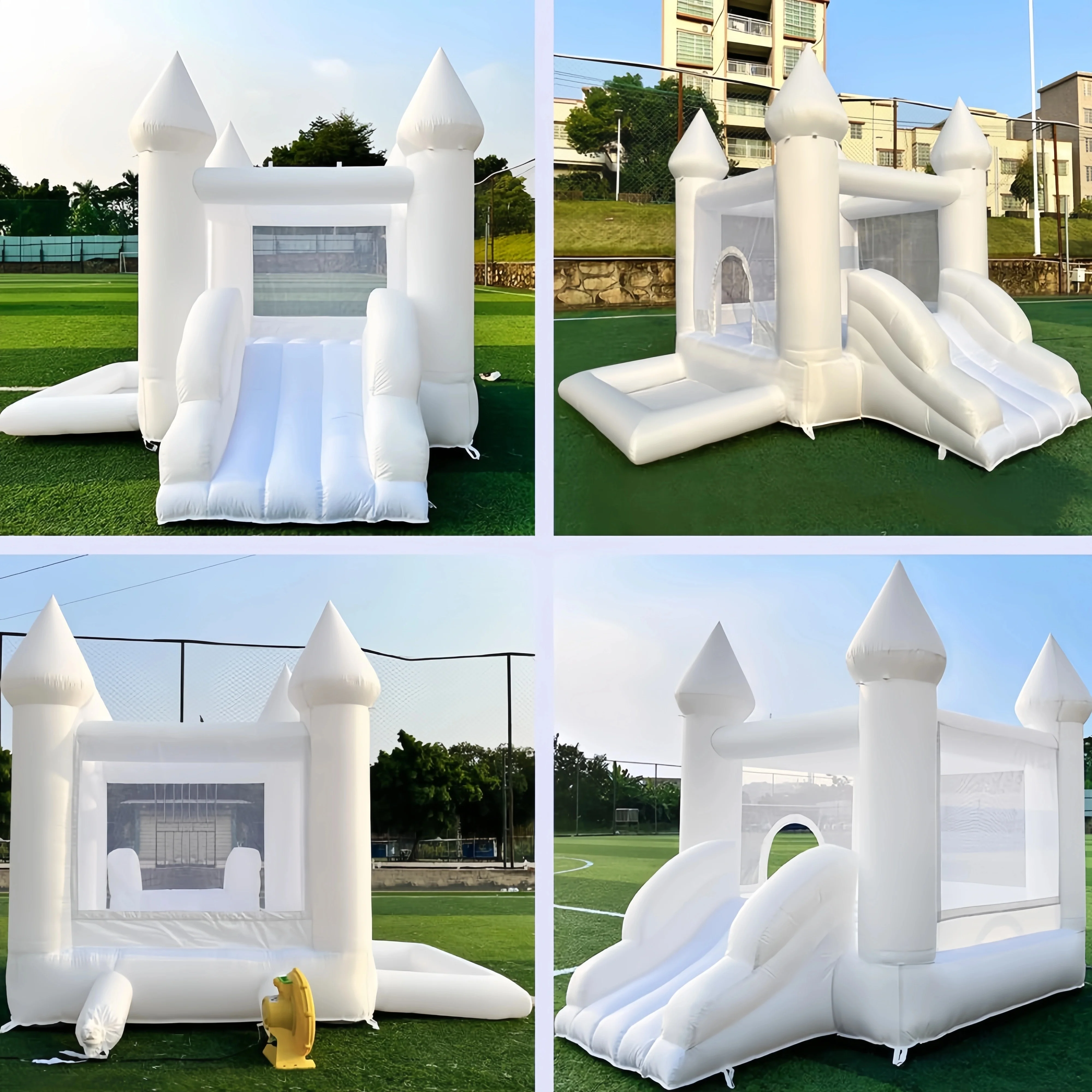 

Детская вечеринка, надувной белый прыгающий домик для мягких игр, надувной замок из ПВХ до двери, в комплект входит воздуходувка