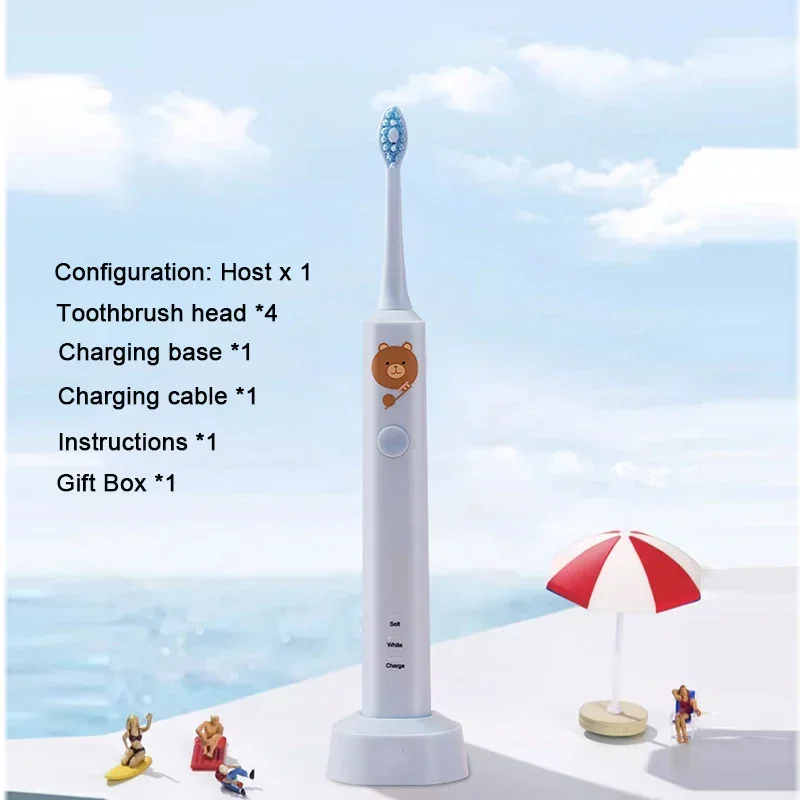 Kids Electric Toothbrush，Rechargeable Childrens Electric Toothbrush with Timer 3 Modes 31000VPM Power for Boys Junior Kids Sonic