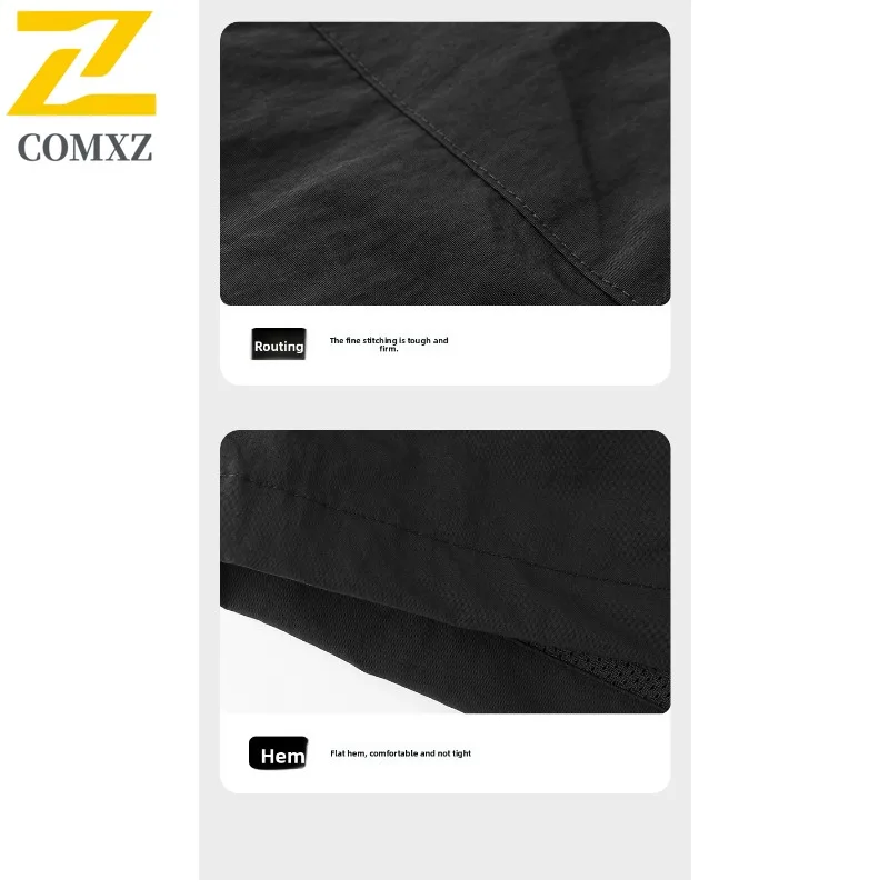 COMXZ Men Jacket Lightweight Windproof Wrinkle Resistant Outdoor Hiking Travel Camping Jackets Autumn Casual Sports Outerwear