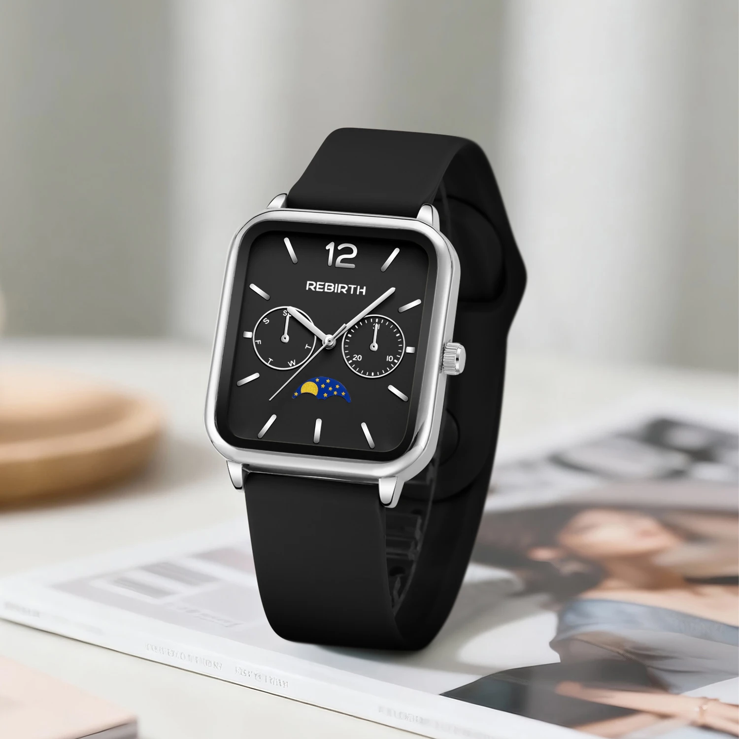 Fashionable Thin Dial Women's Quartz Watch with Silicone Strap, Waterproof, Suitable for Young Girls, Campus Watch, Gift