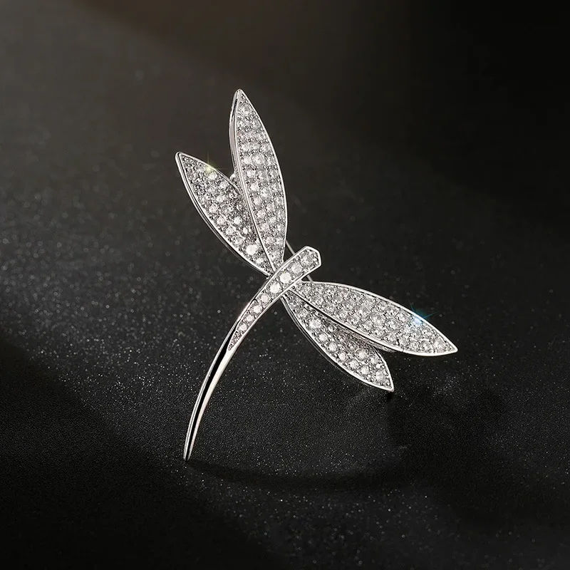 المرأة العصرية الرائعة الصدار معطف أنيق سترة الزركون اليعسوب بروش شارات #3