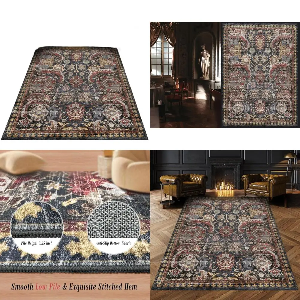 

Washable Area Rugs - Perfect for Living Room, Bedroom, Kids Room, Nursery - Stain & Water Resistant Non-Slip, Pet & Child Friend