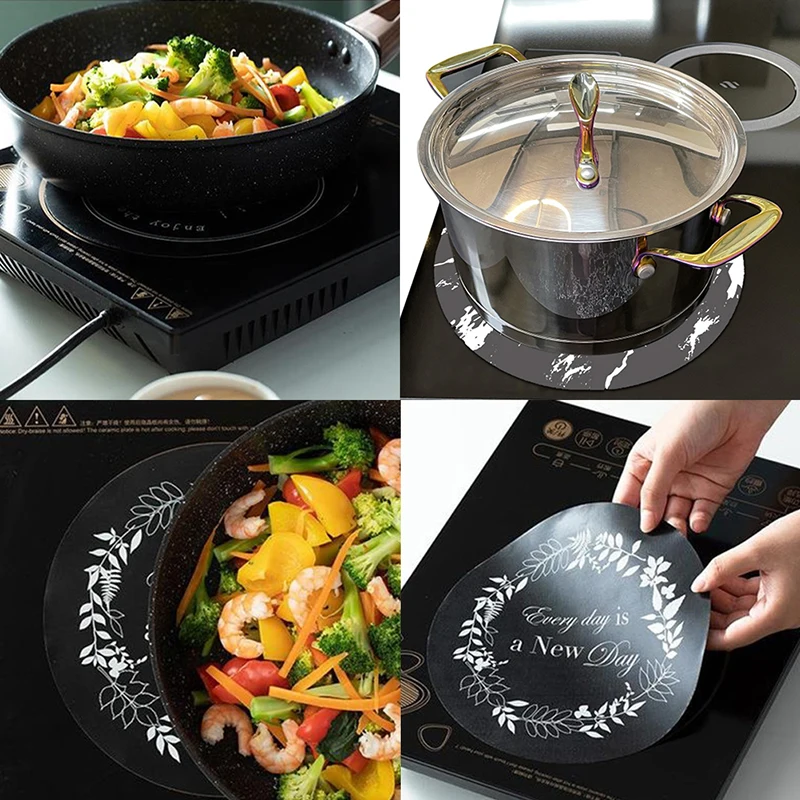 

1PC Stove Mat Pad Induction Cooktops Magnetic Non-slip Silicone Scratch Protector Heat Resistance For Induction Cooker