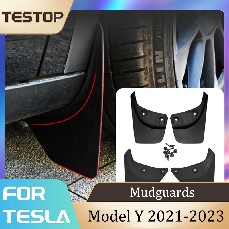

4Pcs/Set Mudguards For Tesla Model Y 2021-2023 Accessories Mud Flaps Original Factory Guard Fender For Tesla Model Y 2023