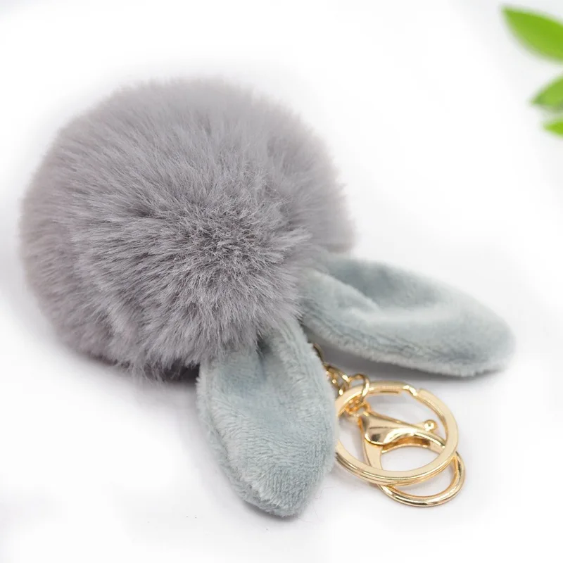 Fancy Fluffy Pom Pom Keychain Soft Faux Rabbit Hair Cute Bag Charms Fur Ball Key Ring Gifts