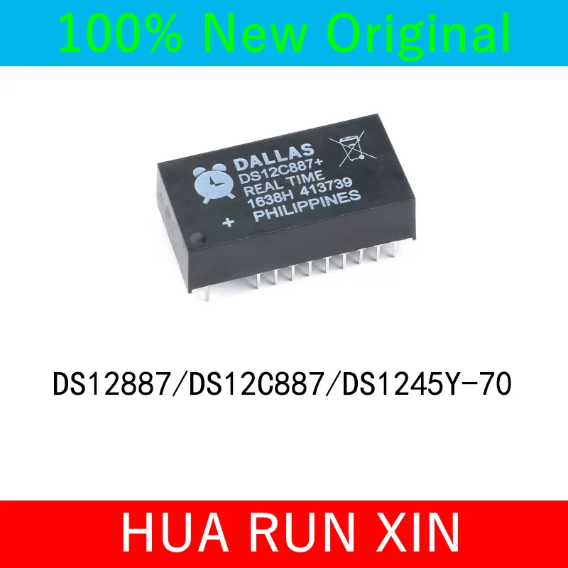 100% New DS12887 DS12C887 DS12C887+ DS12887+ DS1245Y-70 DIP-18 Chipset
