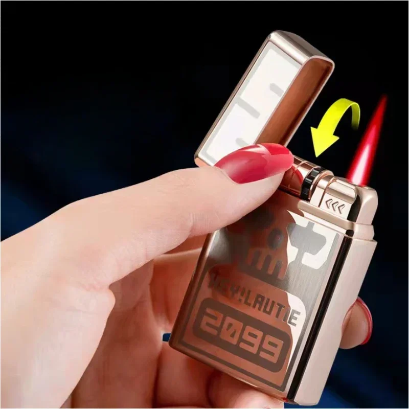 Portable Metal Induction Ignition Cigarette Lighter Men\'s Boutique Gift Butane Gas Lighter Windproof Lighter Unusual Lighters