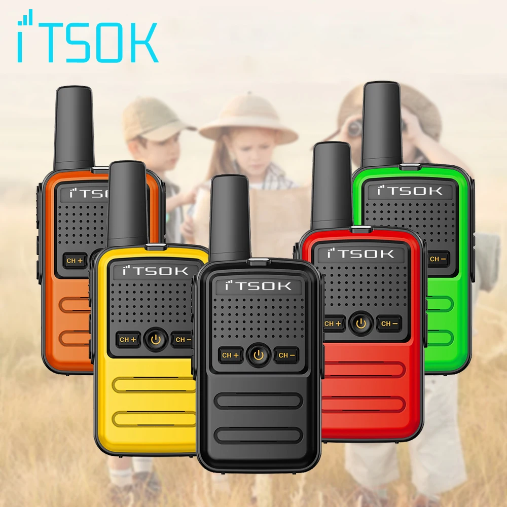 ITSOK Mini Toys 1~5 Km UHF Transceiver Colorful Fuselage Kids Gift Talki Walki Walkie Talkie Two Way Radio Table PMR FRS Baofeng