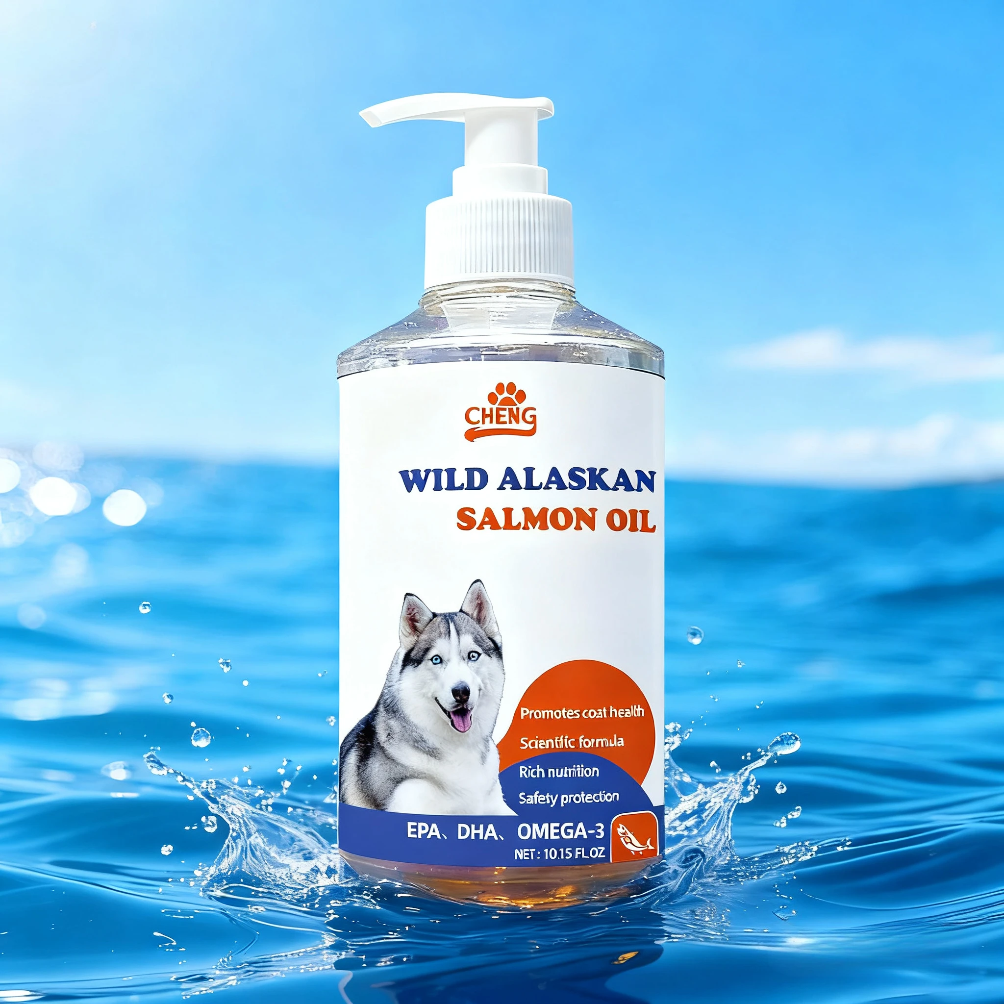 زيت السلمون المعتمد من البيطري سعة 300 مل للحيوانات الأليفة - يقلل من التساقط، ويدعم المناعة، وصحة المفاصل، والمعطف اللامع ووظيفة القلب