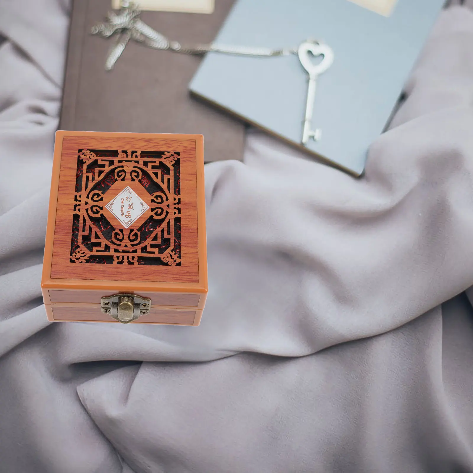 Деревянный держатель для хранения ювелирных изделий ganizer, винтажный чехол для кольца без брелока, ретро-стиль, шкатулка с сокровищами, декоративная деревянная коробка для хранения колец