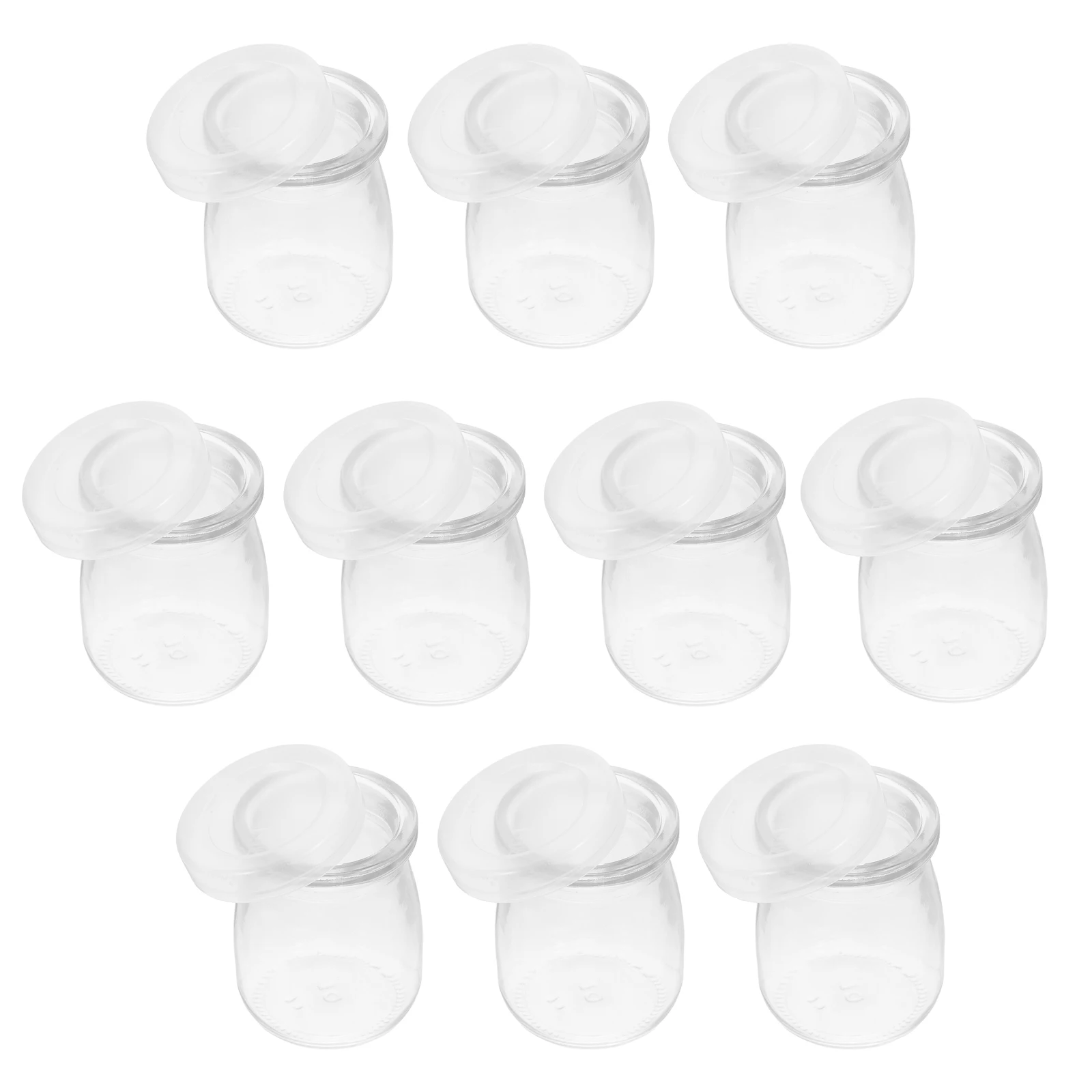 

10Pcs Glass Bottles Transparent Dessert Cups Elegant Pudding Containers Large Multi-Use Ice Cream Yogurt Serving