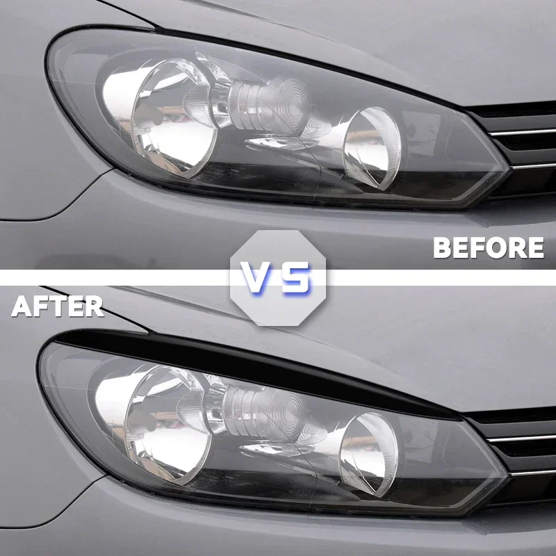 Pair Car Headlight Eyebrow Eyelids Stickers Trim Cover For Volkswagen For VW GOLF 6 VI MK6 GTI GTR GTD 2008 - 2013 Accessories